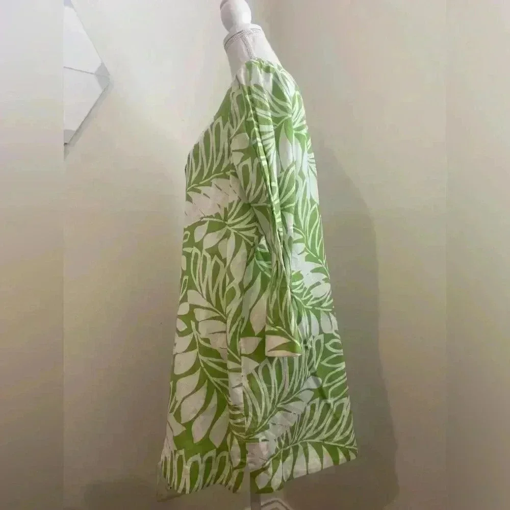 Kate Spade New York NWT Woman’s Chantal Green White Linen Blend Tunic Size XL